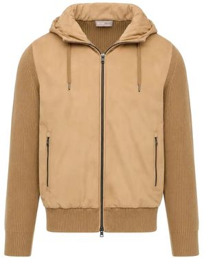 Herno Hooded Panelled Jacket - Natural