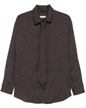 Manuel Ritz Tie-Detail Shirt - Grey