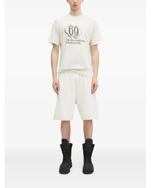 Aries Bermudas Premium Aged Temple Con Logo - Blanco