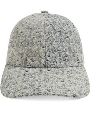 Emporio Armani Monogram-Jacquard Denim Baseball Cap - Gray