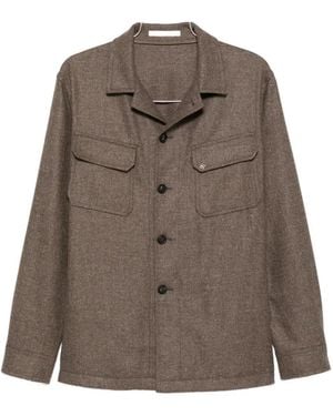 Tagliatore Button-Up Wool Jacket - Brown
