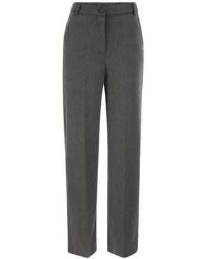 Weekend by Maxmara Stretch-Jersey Straight-Leg Pants - Gray