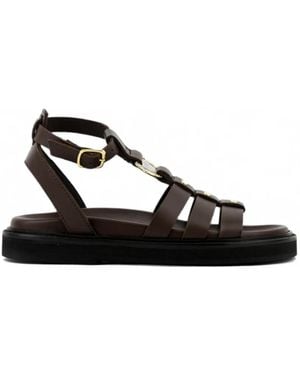 Toral Shoes Naxos Stud-Embellished Flat Sandals - Black