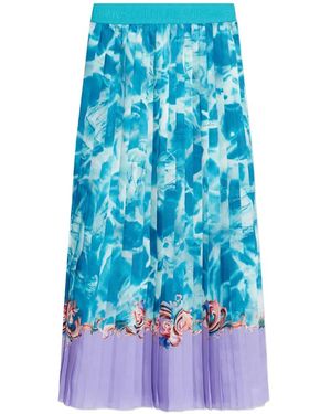 Versace Jeans Couture Pleated Midi Skirt - Blue