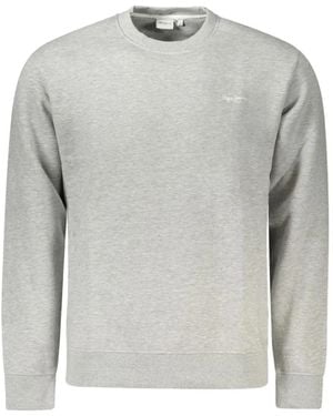Pepe Jeans Logo-Detail Crew-Neck Cotton Sweatshirt - Grey