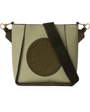 Stella McCartney Bolso De Hombro Con Logo Perforado - Verde