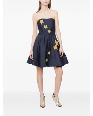History Repeats Star Strapless Dress - Blue