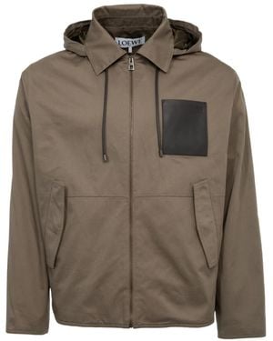 Loewe フーデッド ジャケット - ブラウン