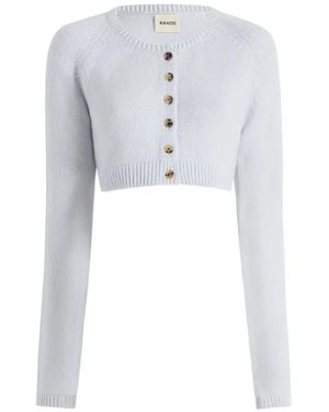 KHAITE Crew-Neck Cardigan - White