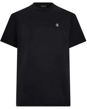 Billionaire Round-Neck Logo-Patch T-Shirt - Black