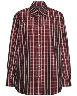 Elena Miro Check-Print Long-Sleeve Shirt - Red