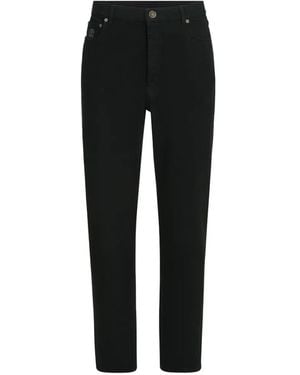 Brunello Cucinelli Garment-Dyed Denim Iconic-Fit Five-Pocket Trousers - Black