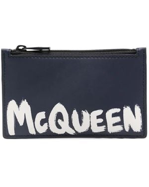 McQueen Cartera con logo estampado - Azul
