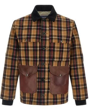 Junya Watanabe Chaqueta a cuadros con cuello de pana de x Filson - Marrón