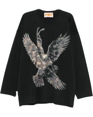PDF Graphic-Print Long-Sleeves Sweatshirt - Black