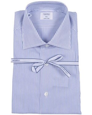 Mazzarelli Striped Shirt - Blue