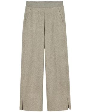 Psophia Marl-Effect Side-Slit Track Trousers - Natural