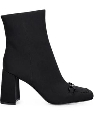 Love Moschino Horsebit Block-Heel Ankle Boots - Black