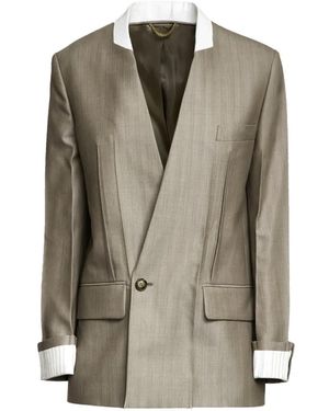 Victoria Beckham V-Neck Blazer - Grey