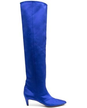 Forte Forte 70Mm Satin Knee-High Boots - Blue