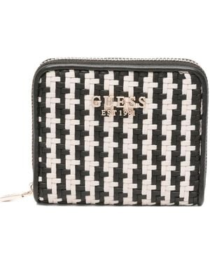 Guess Mirema Woven Zip-Around Wallet - Black