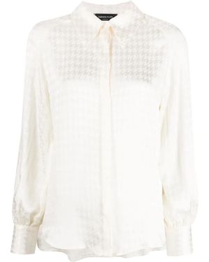 Fabiana Filippi Houndstooth-Pattern Long-Sleeved Shirt - White