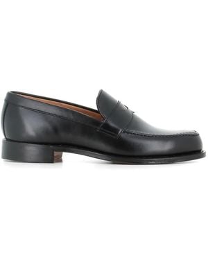 Cheaney Penny Leather Loafers - Black