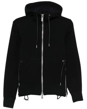 Sacai Cotton Zipped Hoodie - Black