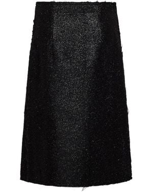 Gianluca Capannolo Raw-Edge Midi Skirt - Black