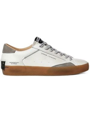 Crime London Distressed-Effect Panelled Sneakers - White