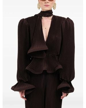ROWEN ROSE Blusa Plisada - Negro