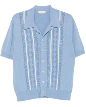 Piacenza Cashmere Blouse À Imprimé Peau De Serpent - Blue