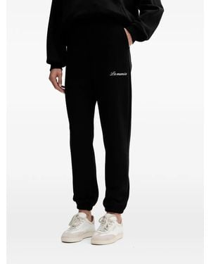La Mania Pantalon De Jogging Ridge À Logo Brodé - Black