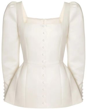 POST MERIDIEM Square-Neck Top - White