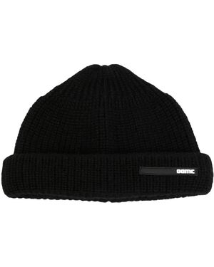 OAMC Peak Logo-Patch Beanie - Black