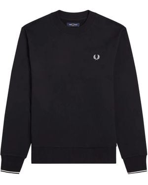 Fred Perry Logo-Detail Cotton Sweatshirt - Blue