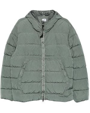 C.P. Company Quilted Hooded Jacket - Green