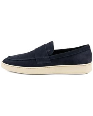 Frau Saddle-Detail Loafers - Blue