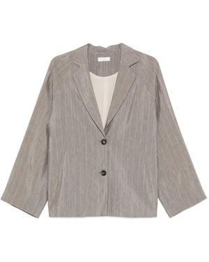 Panicale Pinstripe-Pattern Notched-Lapels Jacket - Gray