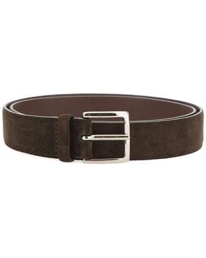 Orciani Amalfi Suede Logo-Buckle Belt - Brown