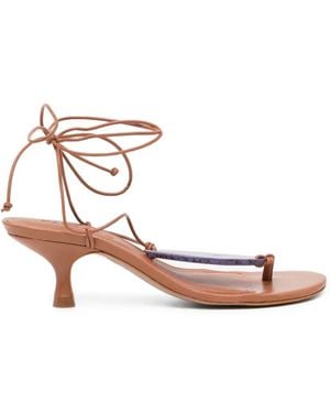 FARM Rio Lace Up Sandals - Pink