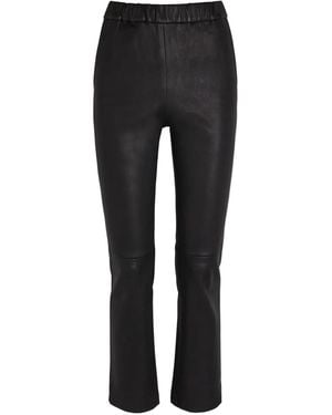 Arma Panelled Leather Trousers - Black
