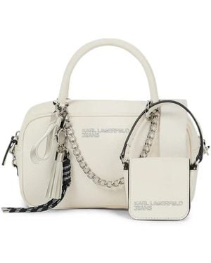 KARL LAGERFELD Charm-Embellished Tote Bag - White