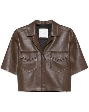 Nanushka Maisie Patch-Pocket Shirt - Brown