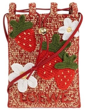 Loewe Bandolera Con Aplique De Fresa - Rojo