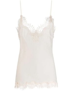 Gold Hawk Top Tipo Camisola Con Ribete De Encaje - Blanco