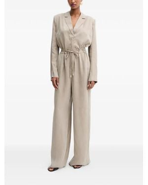 Guess Celestine Drawstring Button Jumpsuit - Natural