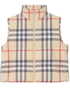 Burberry Check Puffer Gilet - White
