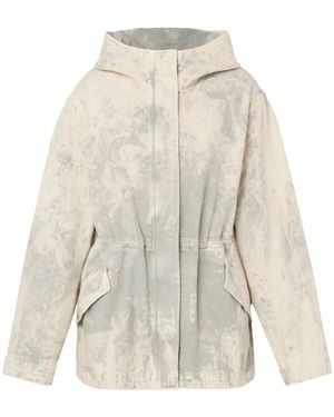 Moschino Tie-Dye Hooded Cotton Jacket - White