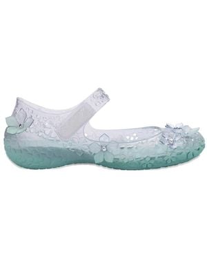 Melissa X Susan Fang Luna Bloom Floral-Appliqué Ballet Flats - Blue